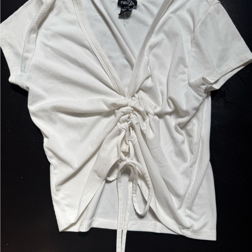 Ruched White Top